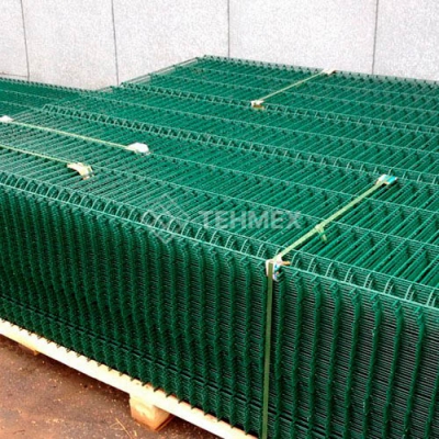  Панели заборные оцинкованные с порошковым покрытием в картах (зеленые) 100x50x4 мм